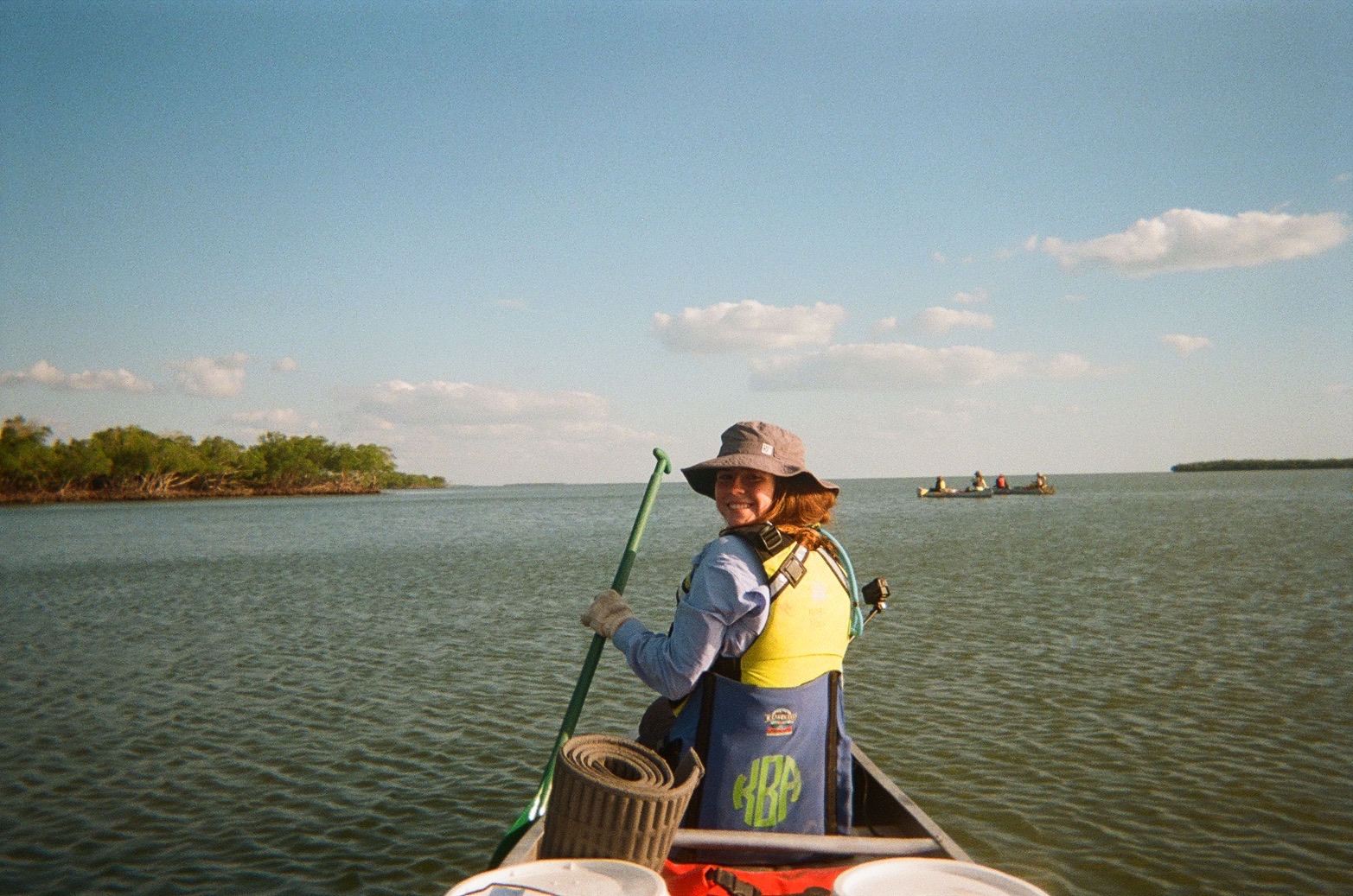 An image of Kate Bynum canoeing in the Florida Everglades